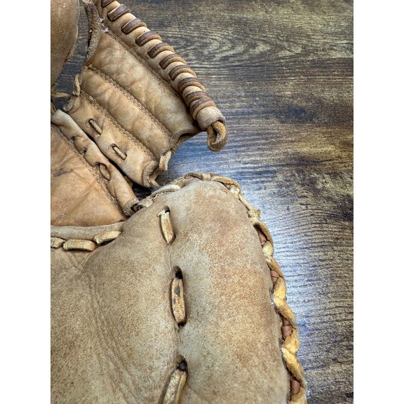 MacGregor Catchers Mitt RHT MM110 Flex Action Leather Dual Flex Hinge 18R - Picture 5 of 8